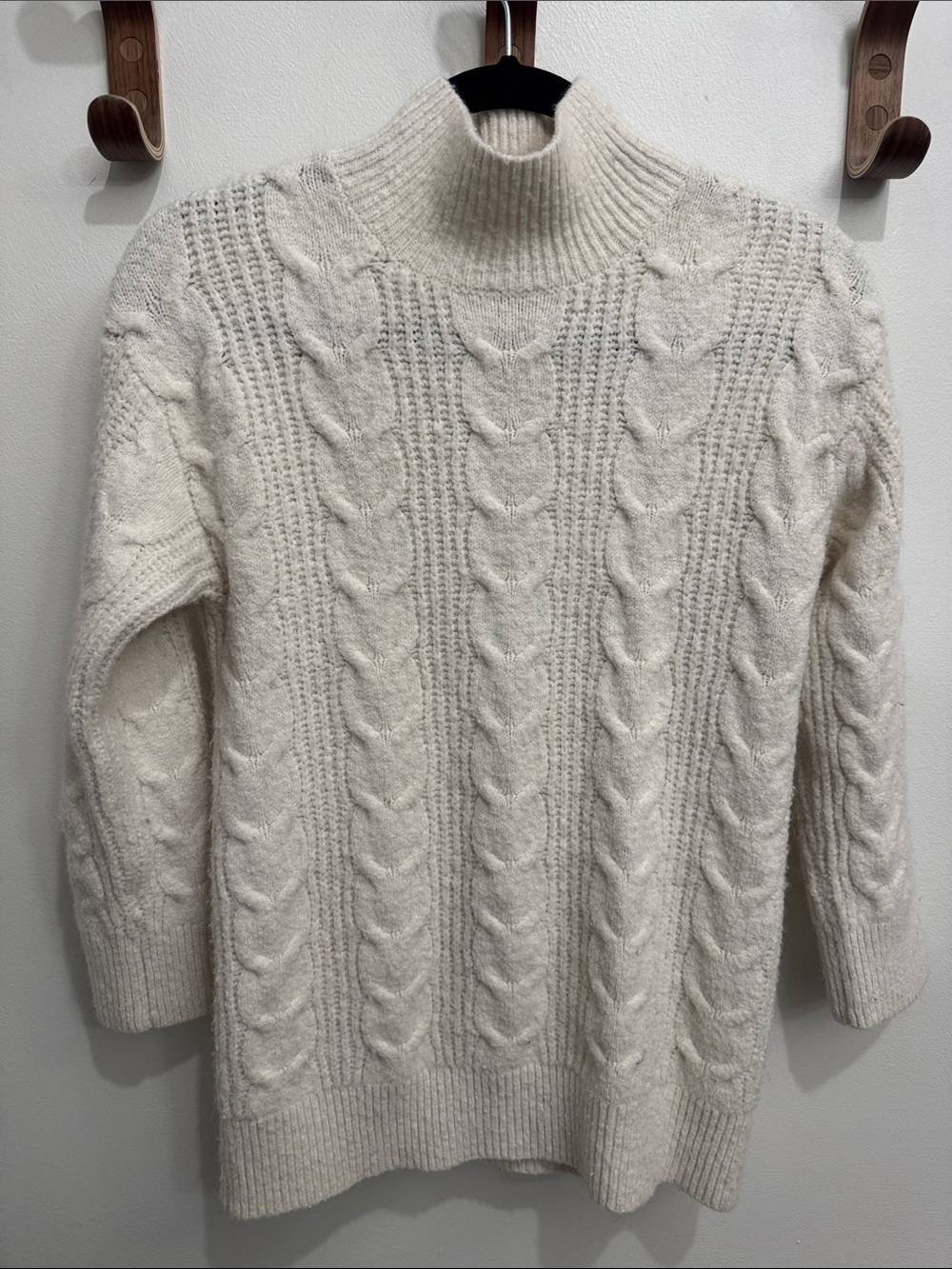 Knox Rose Cable Knit Turtleneck Sweater - Cream
